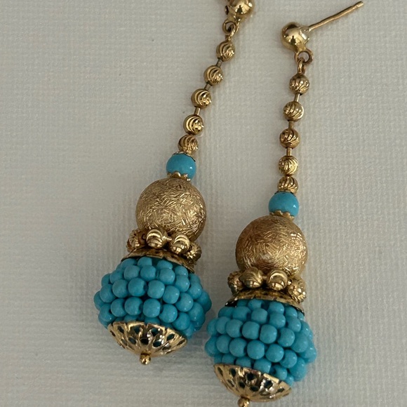 Jewelry - 14K Turquoise Beaded Earrings